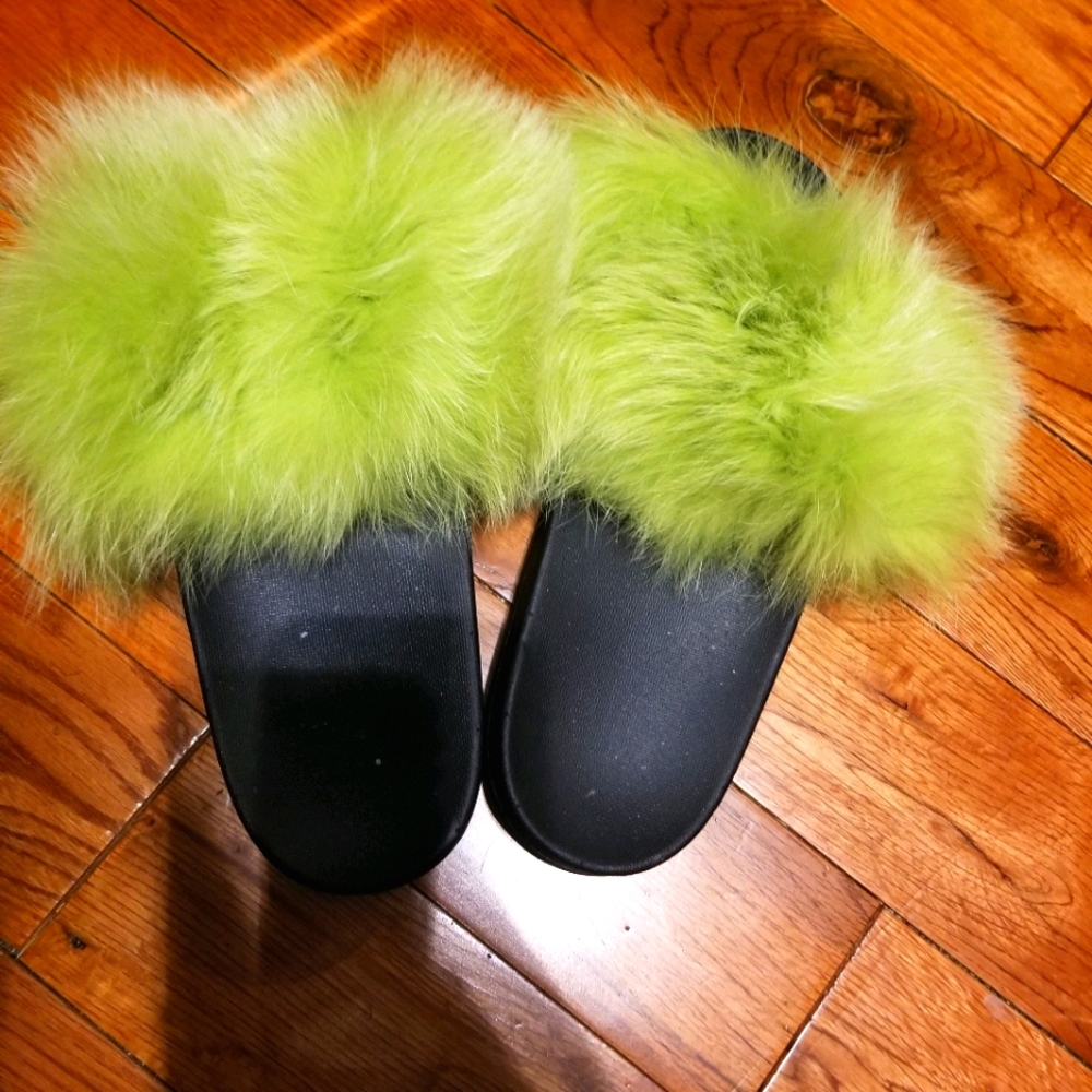 Furry green slides